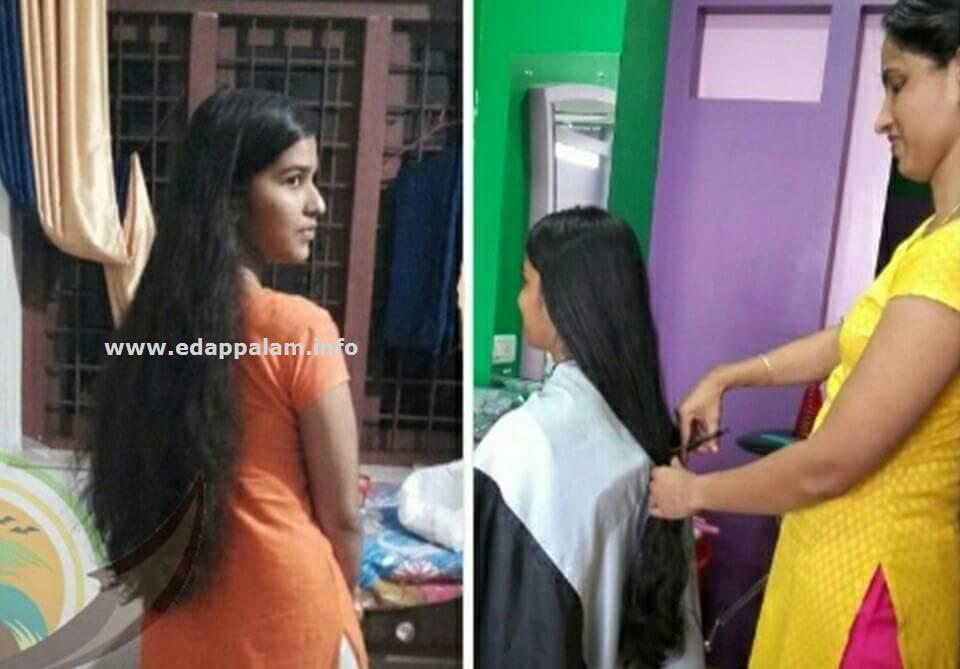 കാൻസർ രോഗികൾക്കായി മുടി മുറിച്ചു നൽകി പ്ലസ്ടു വിദ്യാർഥിനി അമൃത താരമായി.